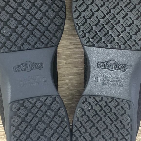 Safe T Step Comfort Womens Size 8 Black Oil & Slip Resistant Non-Marking Shoes - Picture 7 of 11